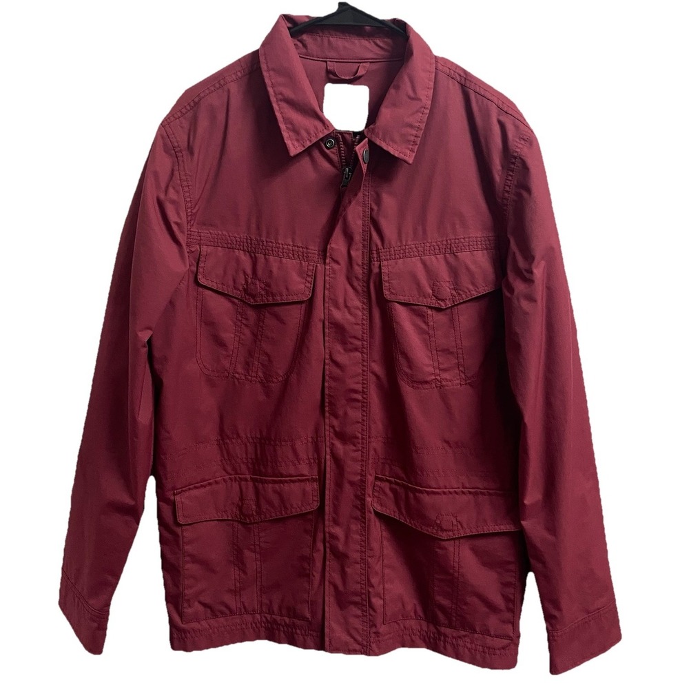 Timberland Men's Waterproof Jacket Rain Coat Brick‎ Red Sz. M